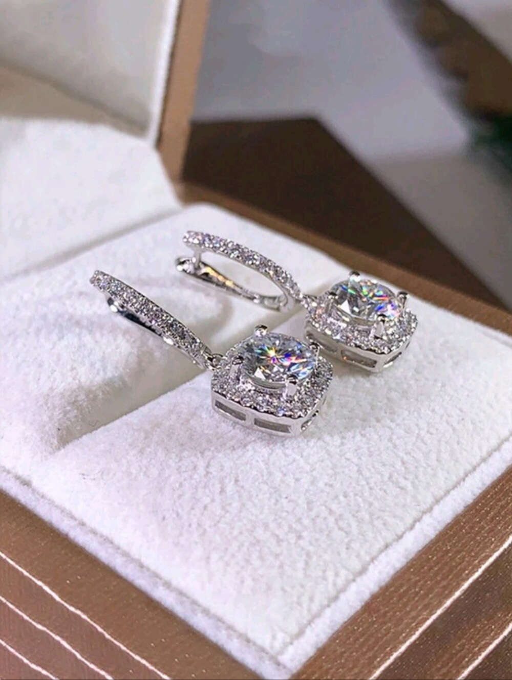 White Rhodium Pavé Tourmaline Earrings